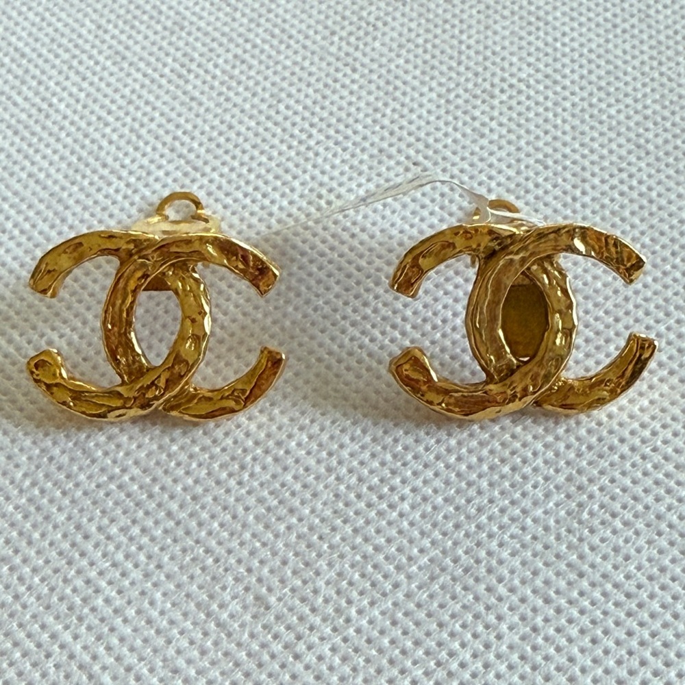SOLD Chanel Gold Logo Earrings